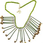 Boutique Green Bronze Wood Bib Style Necklace & Earrings Photo 1