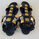 Valentino Garavani Valentino Black Roman Stud Gladiator Sandals EU 36.5 US 6.5 Authentic Photo 2