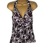 Worthington Y2K Halter Top Flowy Fit Ruched Bust Abstract Print Black Combo 4 Photo 0