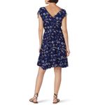 THAKOON Navy Lotus Print Shirred Waist Ruffled Hi Photo 1
