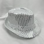 Sliver jazz hat birthday party sequin hat Silver Photo 0