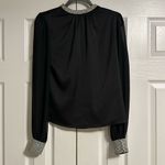 Generation Love Ashley Crystal Trim Black Sheer Sleeve Blouse – Size XS, NWT Photo 1