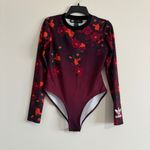 Farm Rio Adidas Her Studio London Long Sleeve Bodysuit Red Floral Small Photo 2