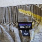 Patagonia Garden Island Hemp Wide Leg Pants Womens M Linen Leaf Print Tie Waist Photo 8