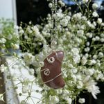 Handmade Strawberry Quartz Moon Silver Necklace Photo 0