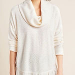 Anthropologie  Maeve Addie Ruffled Hacci Pullover Ivory Photo 0