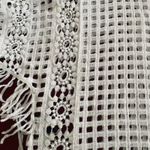 Boston Proper Crochet Fringe Poncho Top S/M White Open Weave Boho Beach Coverup Size M Photo 3