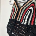 POL  Crochet Rainbow Crop Top Festival Boho Sleeveless Tank Top‎ Black Size M Photo 2
