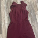 Eva Franco Charley Mock Neck Jumpsuit Maroon Burgundy Anthropologie Small Red Photo 4