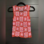 DENISE COLLECTION Vintage Crochet Boho Sweater Tank Top Women’s Sz L EUC Red Size L Photo 3