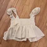 Urban Outfitters  cream ruffle crop top m Photo 1