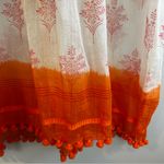 Roberta Roller Rabbit  for Gorsuch White/Orange Silk/Cotton Tunic Blouse Medium Photo 6