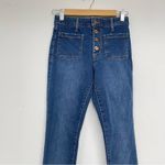 Sanctuary Blue Button Fly Flare Missy Jeans Flat Front 24 Medium Wash Stretch Photo 2
