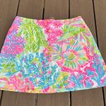 Lilly Pulitzer  Size 00 Lovers Coral Marigold Skort Cotton Lined Short Shell Zip Photo 1