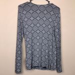 Loft  Maternity Women’s Boho Floral Faux Wrap White Black Long Sleeve Shirt Photo 4