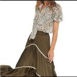 MISA Los Angeles  Revolve Ruffle Floral Print Short Sleeve Top Size L Photo 8