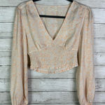 Urban Outfitters  Floral Long Sleeve Crop Top Size Small Photo 0