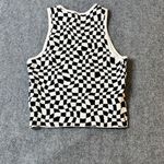 Adika Checkerboard Knit Tank Top Sleeveless Black White Pattern Y2K Casual XS-S Photo 1