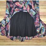 Mix Nouveau Colorful Feathers Maxi Skirt Size M Gypsy Boho Festival Art to Wear Black Size M Photo 6