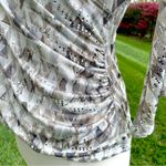 MSK V Neck Foil Knit Faux Wrap top size small Gray Photo 13