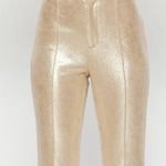 Jealous Tomato  Faux Leather Gold wide leg Pant sz l 8/10 Photo 4