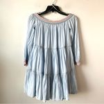 Free People  Sunbeams Embroidered Off The Shoulder Mini Dress Light‎ Blue S Photo 8