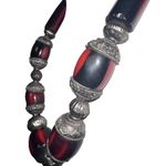 Massive Heavy Vintage Indian Ethnic Tribal Chunky Statement Necklace Red Photo 3