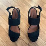 Lucky Brand Women's Latella Platform Wood Wedge Sandals Black Slingback Size 10 Photo 3