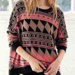 BDG Urban Outfitters Aztec Print Oversized Sweater Sz XS Photo 0