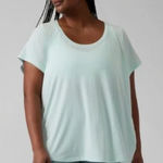 Athleta Stratus II Tee in Mint Green Scoop Neck Relaxed Fit Longer Length sz. 2X Photo 0
