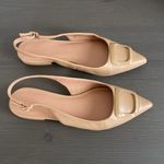 Nordstrom  Весса Pointed Toe Slingback Leather Flat Buckle Accent Tan Size 8 Photo 2