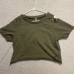 Alternative Apparel Olive Distressed Crop Photo 0