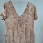AnyBody leopard tropical tan pink short sleeve v Photo 8