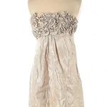 Alexia Admor | Metallic Champagne Rosette Hammered Satin Formal Dress Size XS Photo 0
