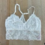 No Boundaries Women's  Juniors' Longline Floral Lace Bralette MEDIUM‎ White Photo 0