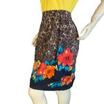 Jacqueline Ferrar SILK VINTAGE 1990'S COLORFUL FLORAL & ANIMAL PRINT SKIRT (16) Photo 4