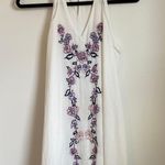 Francesca's Francesca’s Blue Rain White Sundress Purple Floral  Photo 1