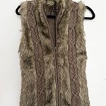 Fenn Wright Manson  Taupe Cable Knit Faux Fur Vest Wool Alpaca blend size small Photo 0
