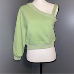 The Vintage Shop Green off the shoulder sweatshirt Photo 3