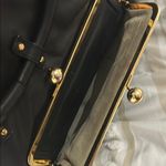 Goldenbleu Black Leather Shoulder Bag with Gold Accents Photo 4