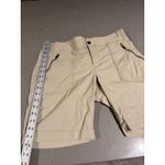 Athleta  Women's‎ Beige Cargo Shorts Size 14 Zip Pockets Rolled Hem Athleisure Photo 1