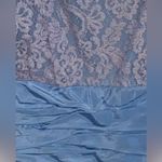Vintage 50s Ice Blue taffeta & Pink Lace formal party prom bridesmaid dress Photo 6
