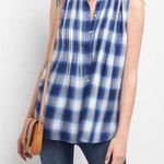 Gap NWT Pintuck Plaid Sleeveless Shirt size XL Photo 0