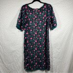 Anthropologie Moulinette Soeurs Green Pink Floral Embroidered Sheer Dress Photo 6