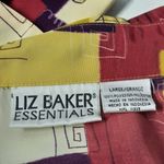 Liz Baker Vintage Shirt Women Large Red Gold Blouse Top Button Front Photo 5