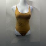 Free People  Beach Stylish Mustard Yellow Bodysuit M Photo 2