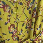 Tanya Taylor silk size 12 Vibrant Yellow navy Floral Dress Photo 8