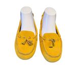 Talbots tassel moccasins mustard golden yellow maize suede slip on shoes 9.5 Photo 2