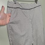 Talbots NWT Stretch Basket Weave Pattern Capri Length Pants Black White Size 10 Photo 2