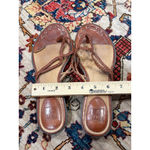 Frye Braided Leather Thong Sandals Brown Studded Footbed Boho Western Women’s Photo 4